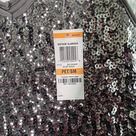 INC International Concepts Silver Sequin Sleeveless Dress Size Petite Small - Picture 8 of 11